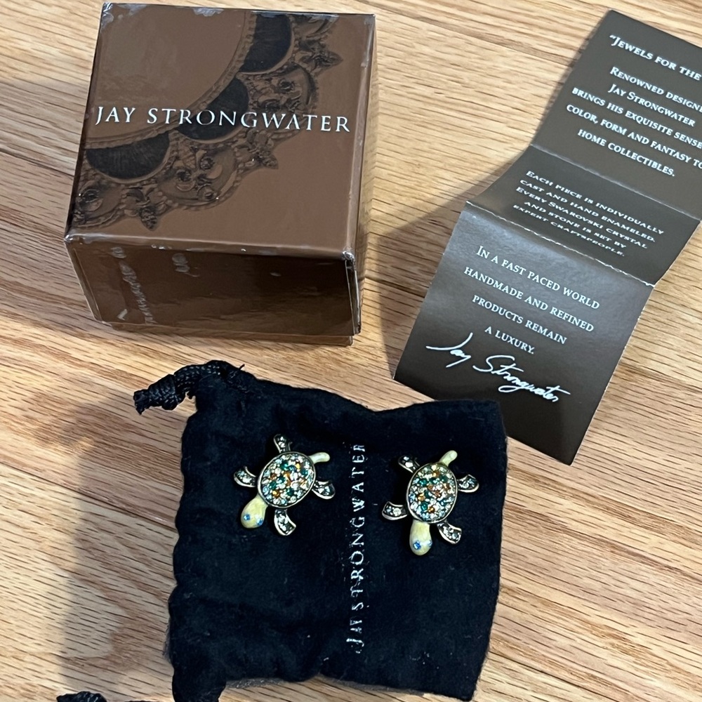 Jay Strongwater Crystal Turtle Tack Pin